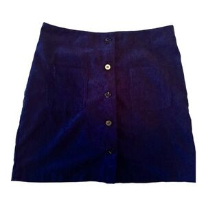 High Waist Dual Pocket Corduroy Skirt
